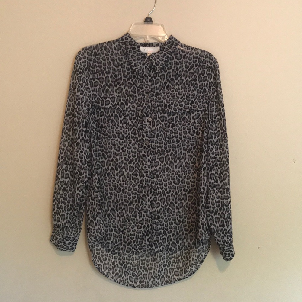 Vince Camuto Animal Print Blouse - Black/Grey - Picture 1 of 3